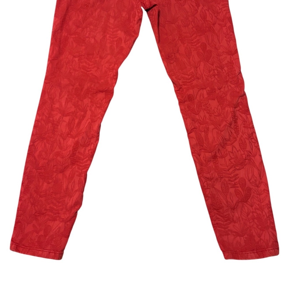 Pilcro and the Letterpress Anthropologie Red Floral Jacquard Skinny Boho Jean 30 - Picture 13 of 13